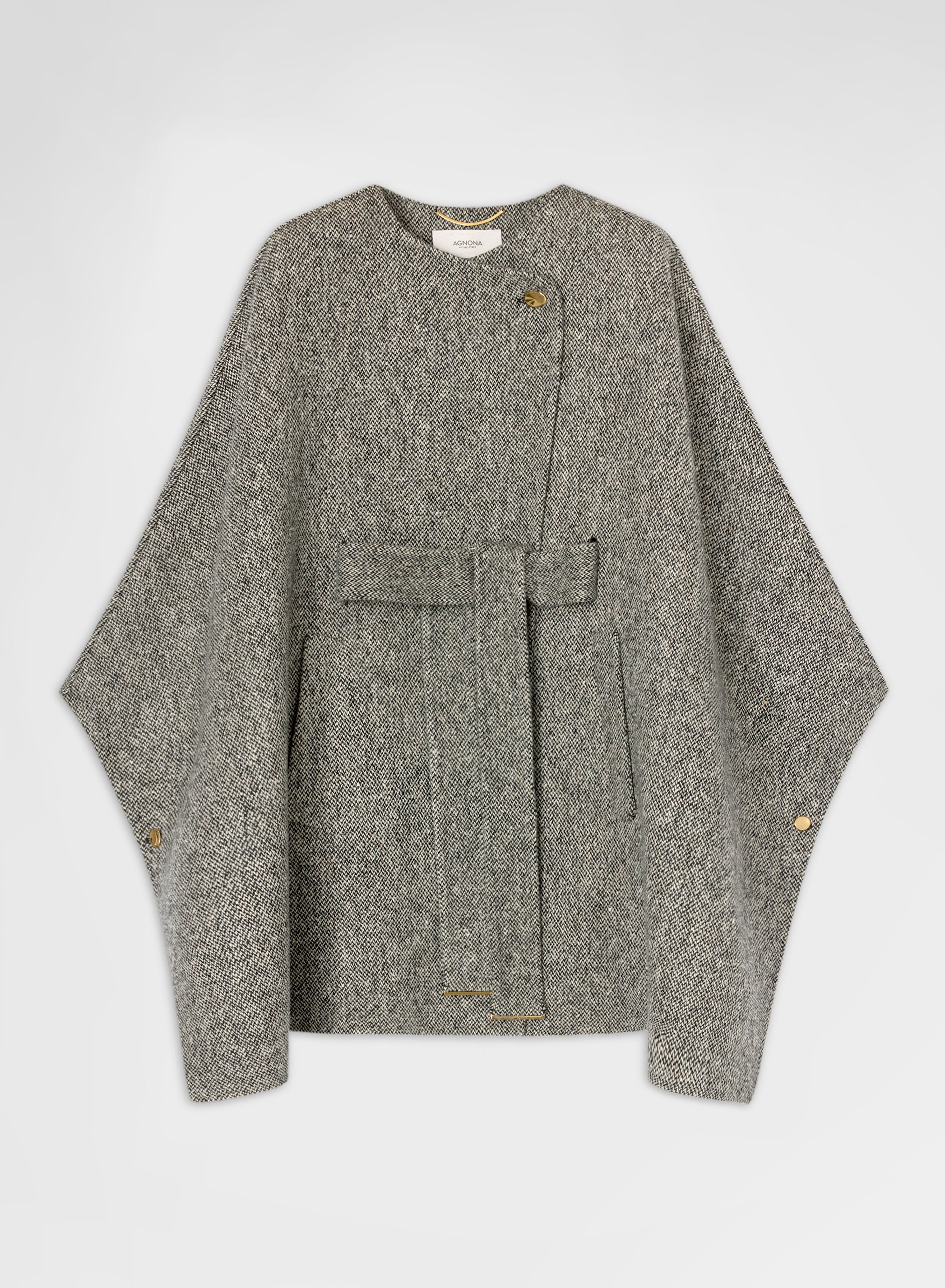 CASHMERE BLEND TWEED DOUBLE FACE CAPE CANVAS