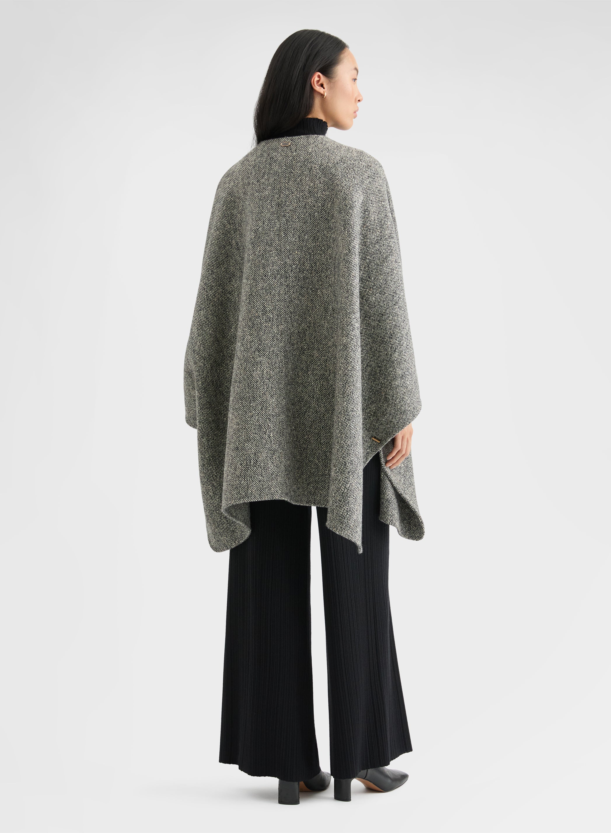 CASHMERE BLEND TWEED DOUBLE FACE CAPE CANVAS