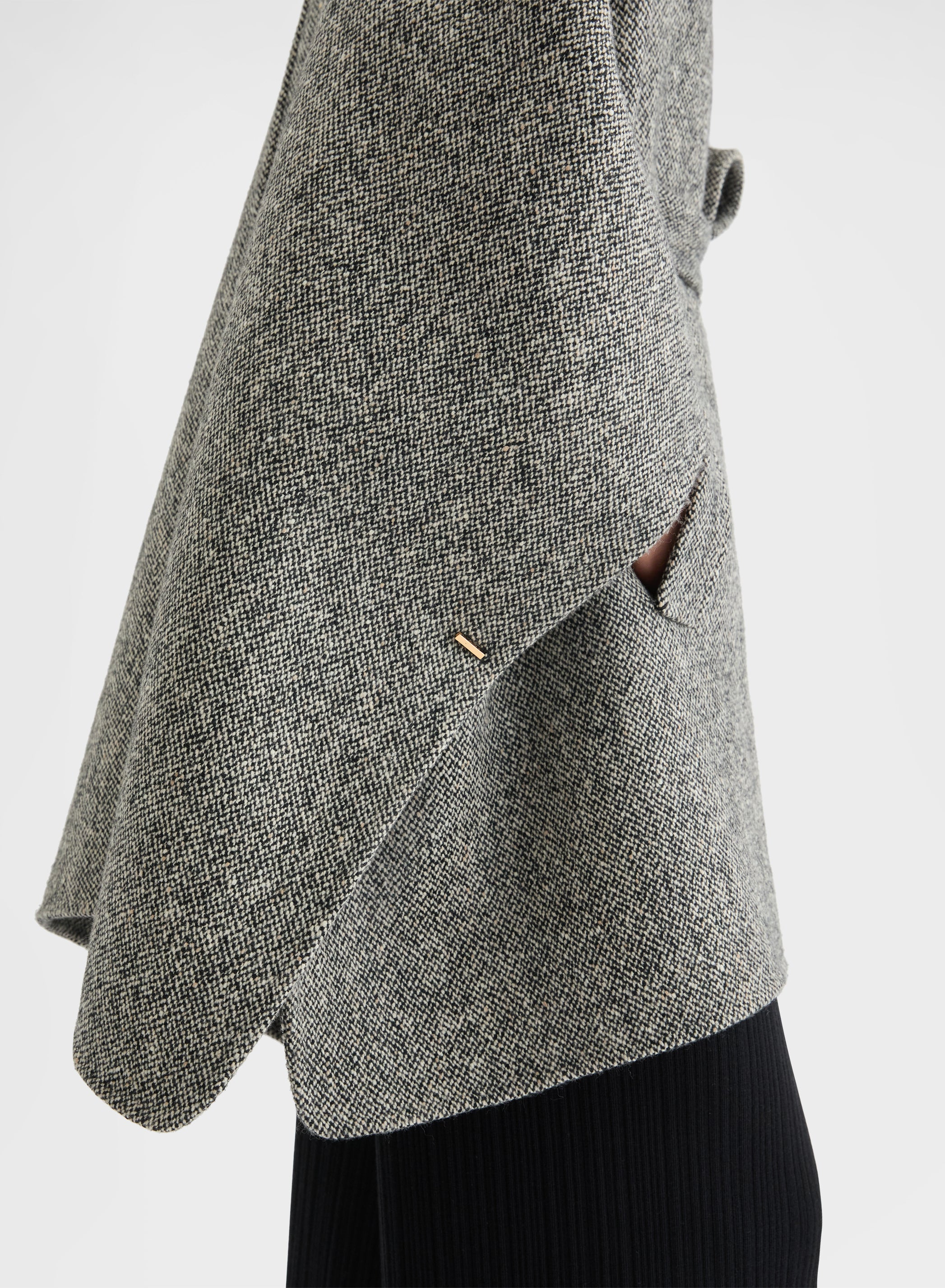CASHMERE BLEND TWEED DOUBLE FACE CAPE CANVAS