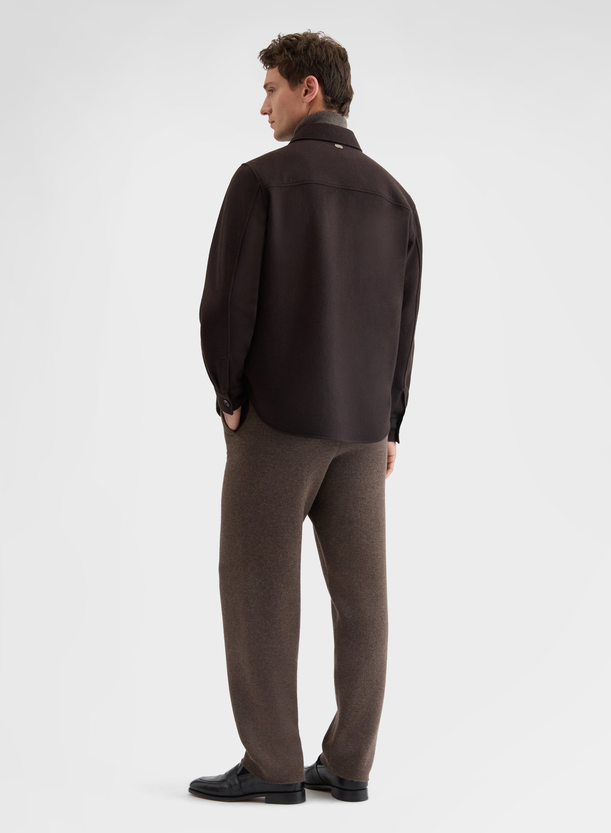B-JERSEY DOUBLE FACE OVERSHIRT CHOCOLATE