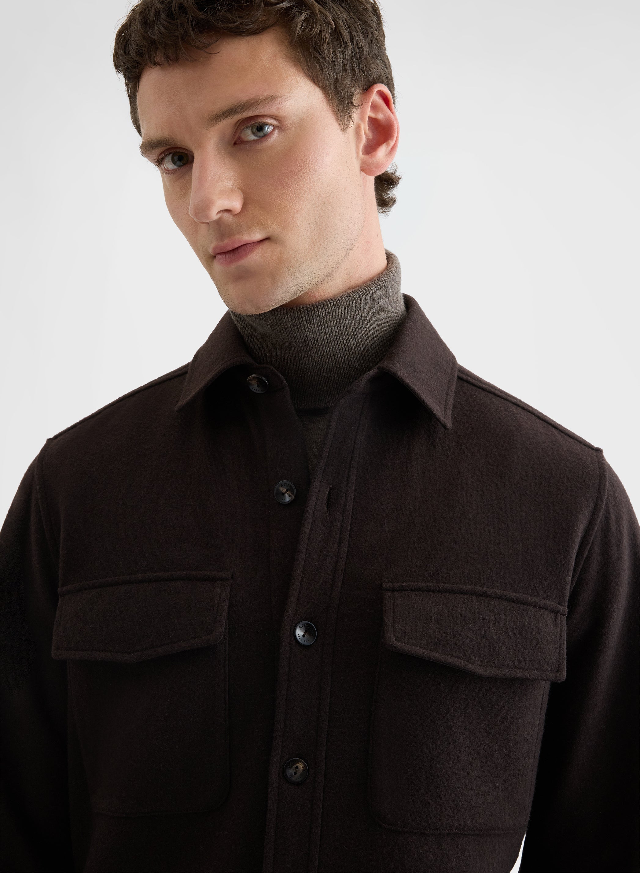 B-JERSEY DOUBLE FACE OVERSHIRT CHOCOLATE