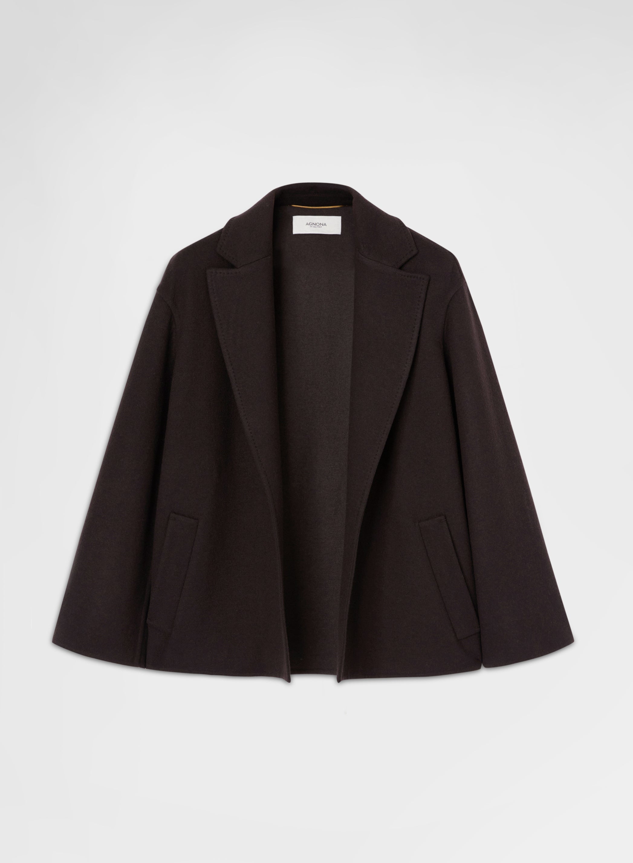 B-JERSEY DOUBLE FACE BELTED BLAZER CHOCOLATE