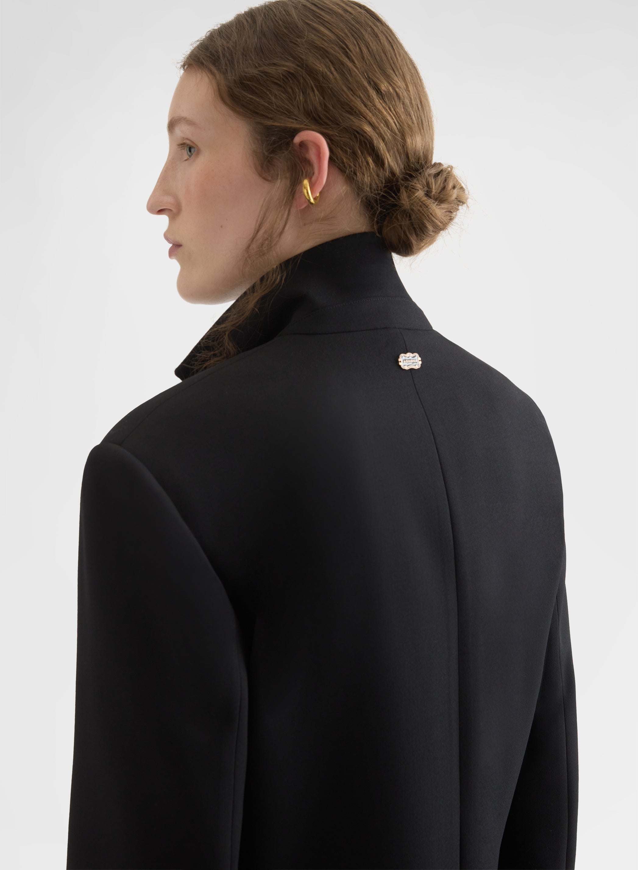 FLUID WOOL SINGLE BREASTED BLAZER BLACK