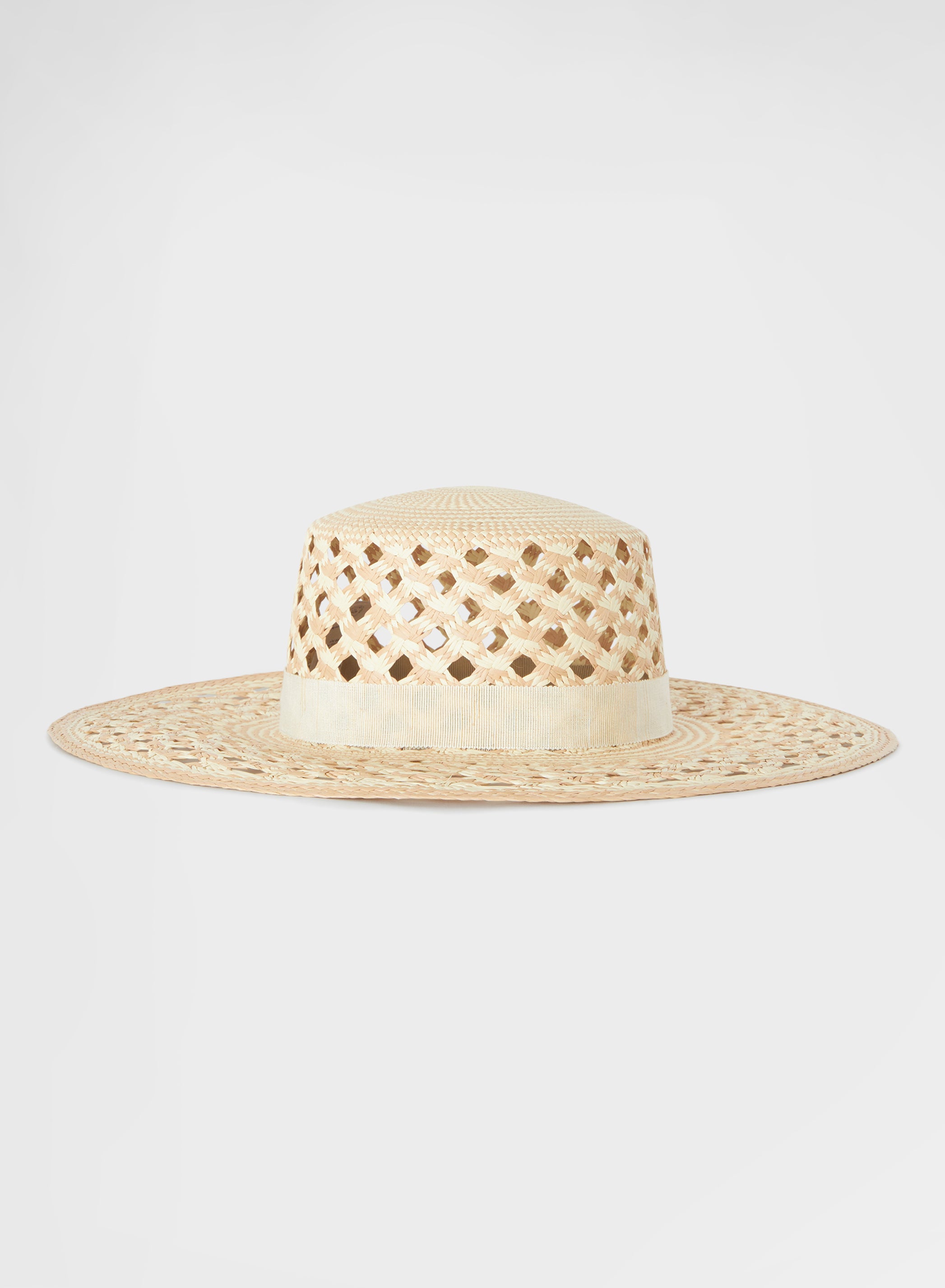 STRAW WIDE BRIM HAT QUARTZ